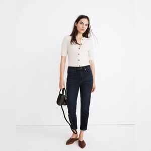 Madewell roadtripper stovepipe high rise jeans, dark wash, Blue, 30